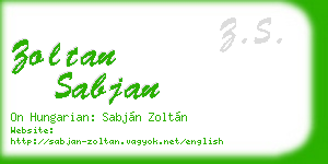 zoltan sabjan business card